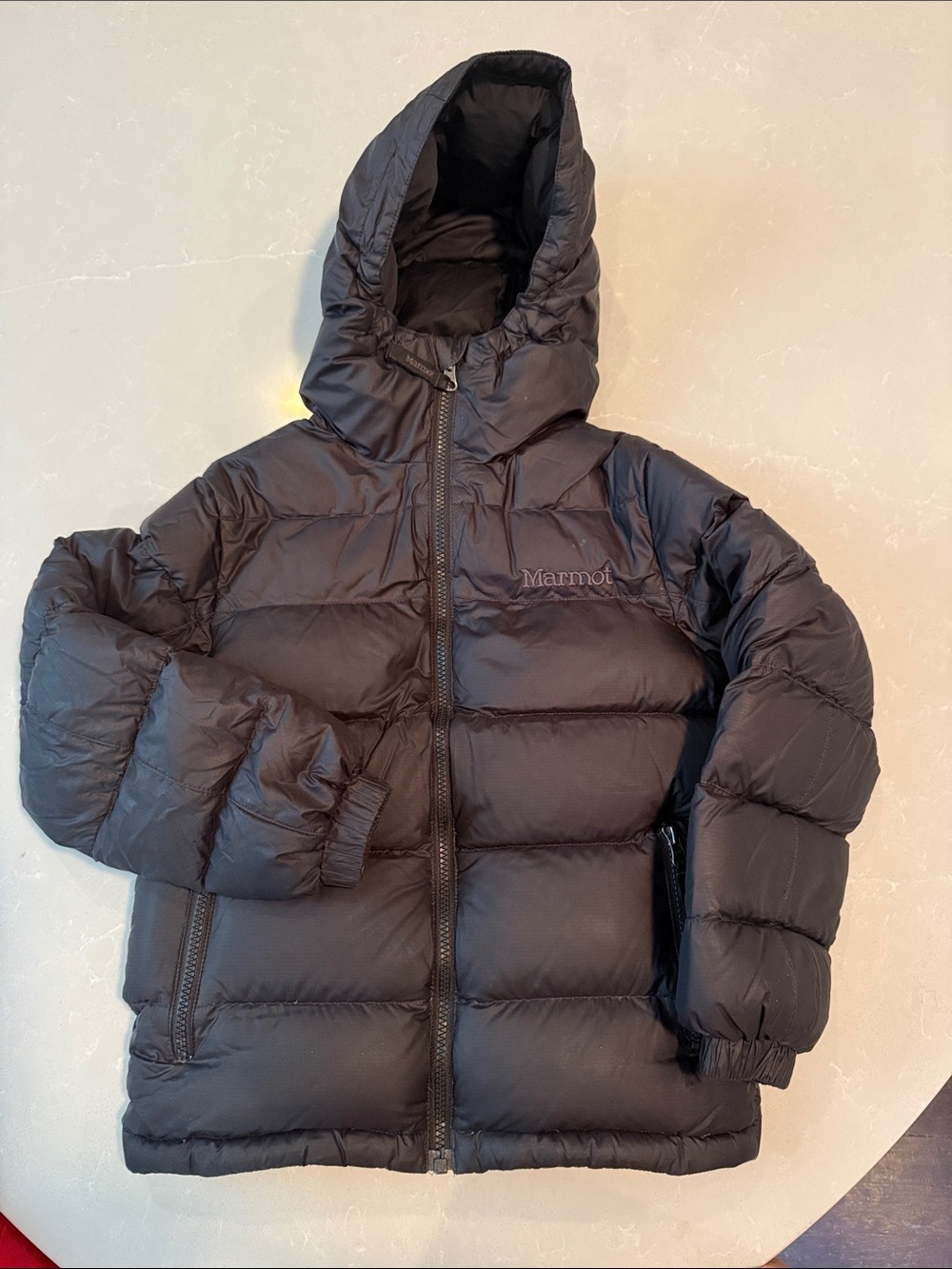 Marmot Men's Black Quilted Hooded Down Jacket